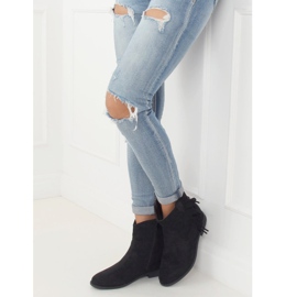 Bottines noires style bohème, noir 688-A99 Noir 1