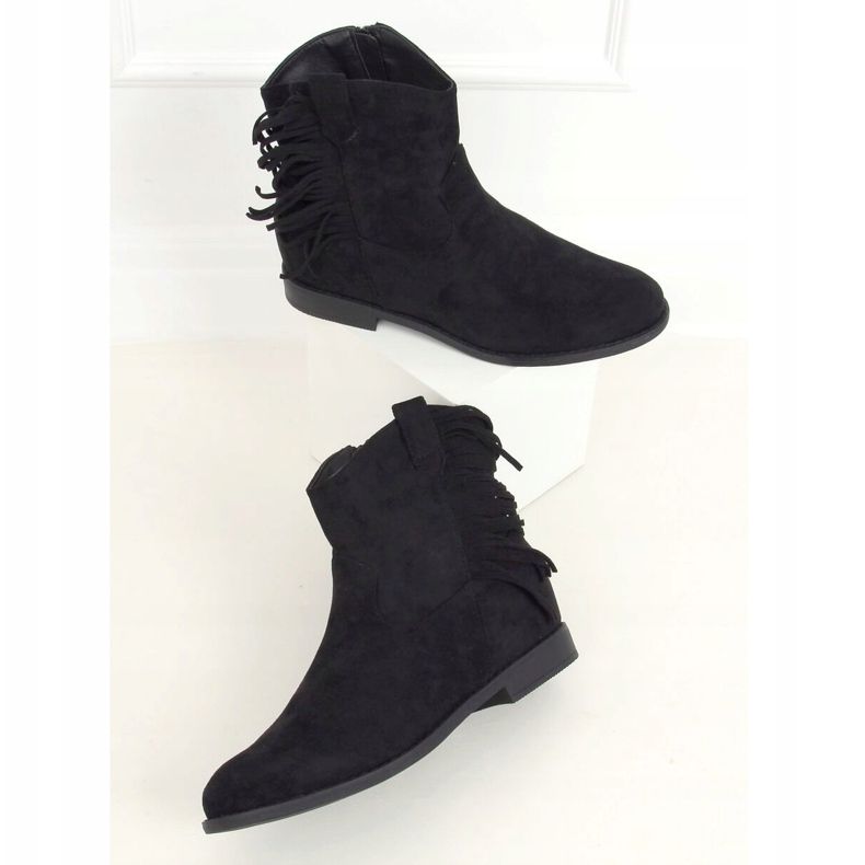 Bottines noires style bohème, noir 688-A99 Noir le noir 2
