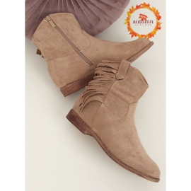 Bottines style bohème, beige 688-A99 Kaki 1