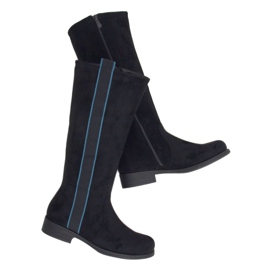 Bottes cavalières femme noires 7962-PG Noir le noir 2