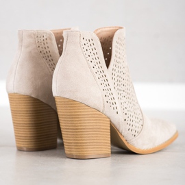 Bella Paris Bottines Ajourées Sur La Poste beige 1