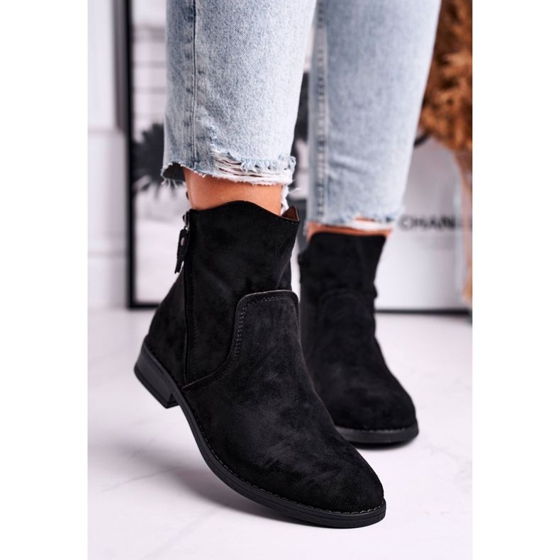 Bottes Cowboy Femme Talon Plat Noir Plemmi 1
