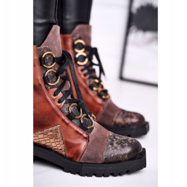 Bottes Femme Cuir Maciejka Rouge 04184-29 / 00-3 brun multicolore 5