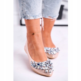 PS1 Ballerines Femme Avec Pierres De Cristal Doré d'or 3