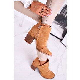 MSMG Bottines à Talons Femme Coupe Camel Meliori brun 3