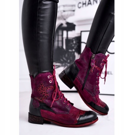 Bottes Chaudes En Cuir Femme Maciejka Violet 04625-23 rouge multicolore 5