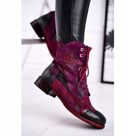 Bottes Chaudes En Cuir Femme Maciejka Violet 04625-23 rouge multicolore 2