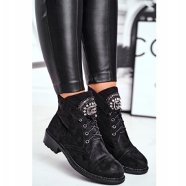 Bottes Chaudes Femme Daim Cristaux Noir Hondus le noir 5