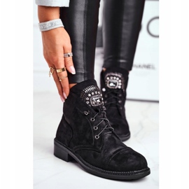 Bottes Chaudes Femme Daim Cristaux Noir Hondus le noir 1