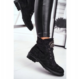 Bottes Chaudes Femme Daim Cristaux Noir Hondus le noir 4