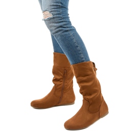 Bottes en daim camel pour femme Bottes Russell brun 2