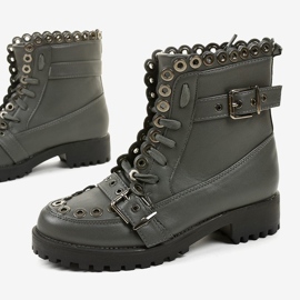 Bottes isolées grises avec boucle 1370-5 1