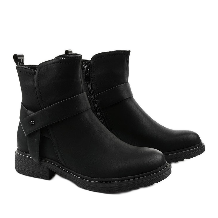 Bottes plates noires pour femmes avec fermeture éclair Graybane le noir 2 Bottes plates noires pour femmes avec fermeture éclair Graybane le noir 2