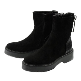 Bottines noires façon daim avec fermeture éclair Nemororia le noir 2