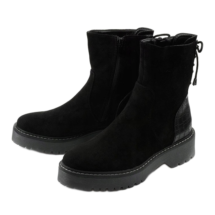 Bottines noires façon daim avec fermeture éclair Nemororia 2