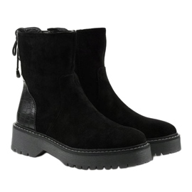 Bottines noires façon daim avec fermeture éclair Nemororia le noir 3