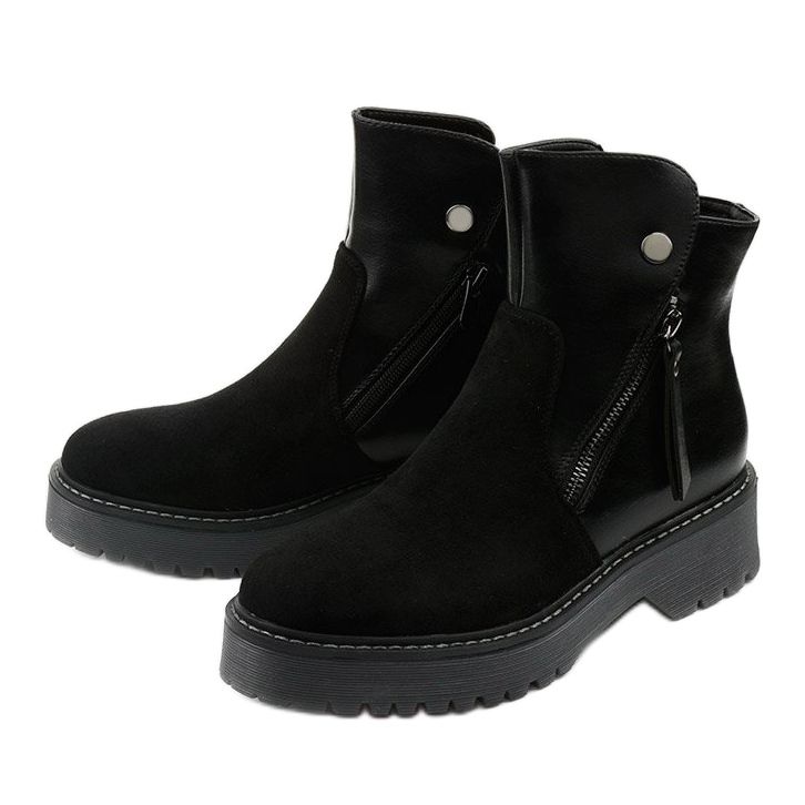 Bottines en daim écologique noir de Brundstan le noir 2