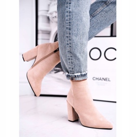 FW1 Bottines Femme à Talons Hauts Daim Beige Sharks 2