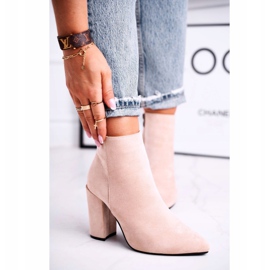 FW1 Bottines Femme à Talons Hauts Daim Beige Sharks 3