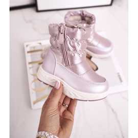 EVE Bottes de neige pour enfants réchauffées avec de la laine rose Cruella 2