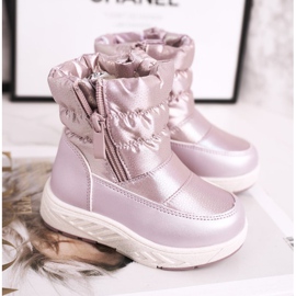 EVE Bottes de neige pour enfants réchauffées avec de la laine rose Cruella 1