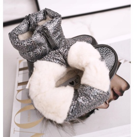 EVE Bottes de neige chaudes en laine pour enfants Gris Cruella 2