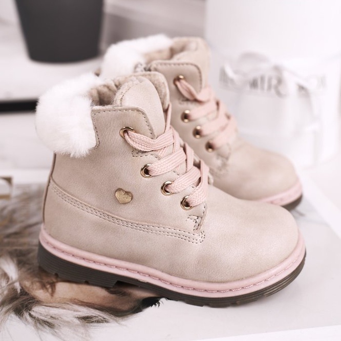 EVE Bottes de Trappeurs Chaudes Enfant Beige Maestro 2