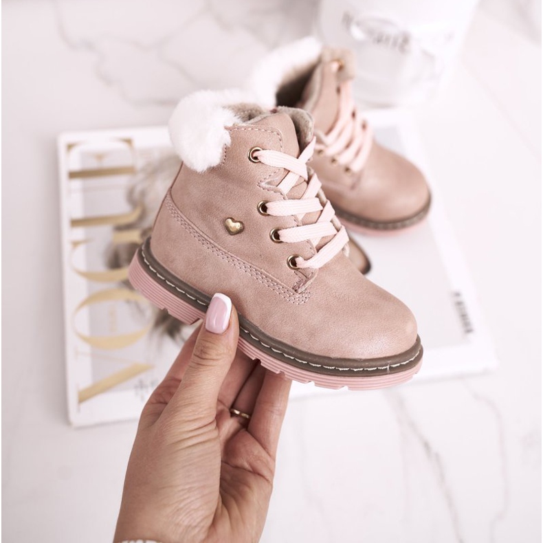 EVE Bottes de Trappeurs Chaudes Enfant Rose Maestro 2