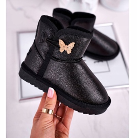 Apawwa Bottes de neige isolées pour enfants avec un papillon noir Cosmic 2