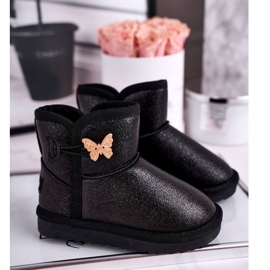 Apawwa Bottes de neige isolées pour enfants avec un papillon noir Cosmic 1