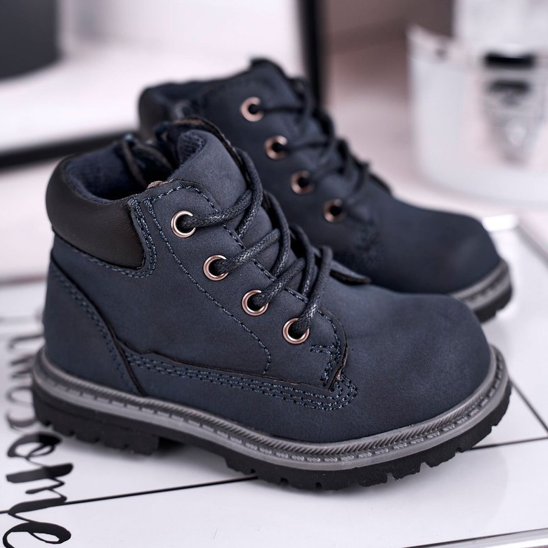 Apawwa Chaussures de randonnée enfant garçon bleu marine Moa 1