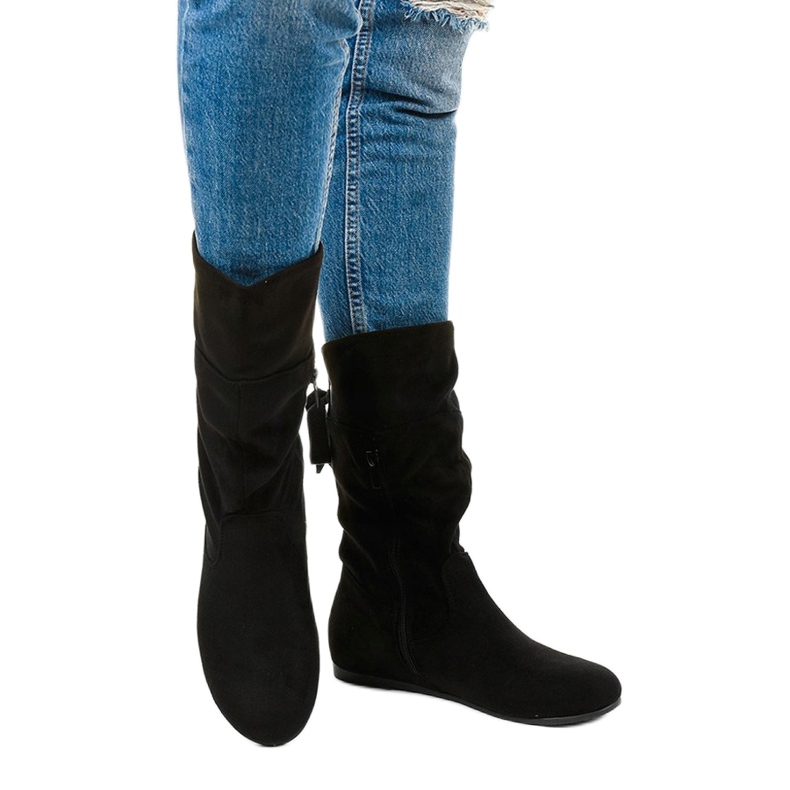 Bottes en daim pour femmes Bottes Russell le noir 1