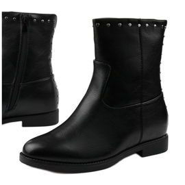 Bottes noires avec un coin caché et des lettres Nambi le noir 1