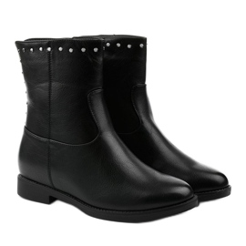 Bottes noires avec un coin caché et des lettres Nambi le noir 3