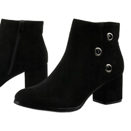 Bottines noires avec éco-daim A8163 / A le noir 2