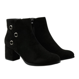 Bottines noires avec éco-daim A8163 / A le noir 3