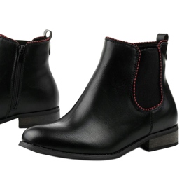 Bottines Chelsea plates noires à élastique 20Y8031-1 le noir 1