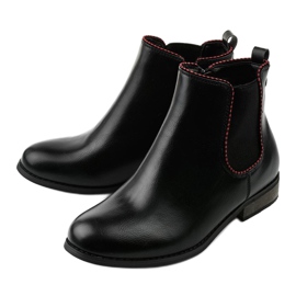 Bottines Chelsea plates noires à élastique 20Y8031-1 le noir 2