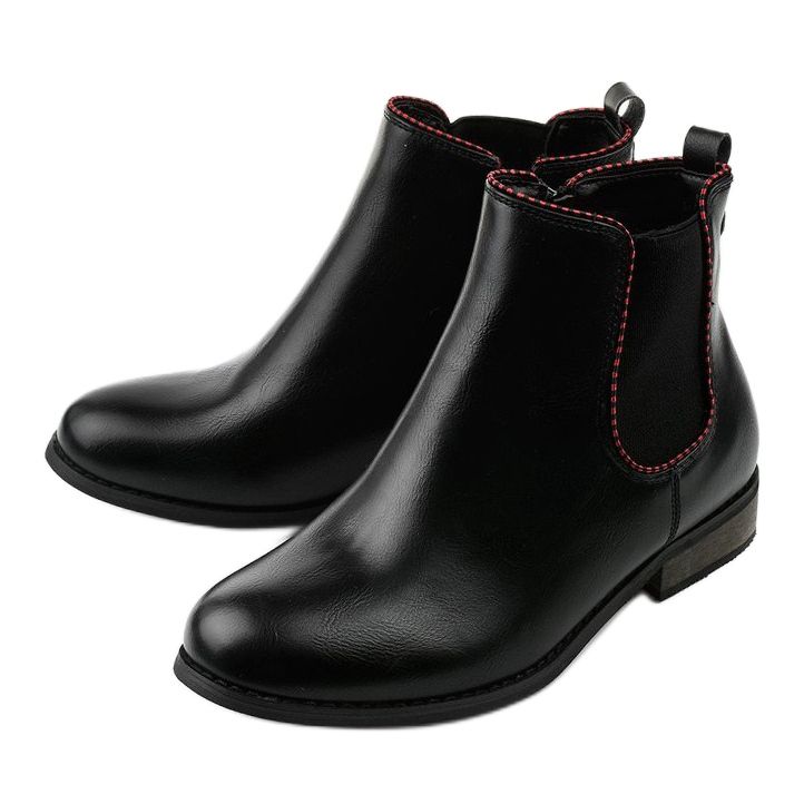 Bottines Chelsea plates noires à élastique 20Y8031-1 le noir 2 Bottines Chelsea plates noires à élastique 20Y8031-1 le noir 2