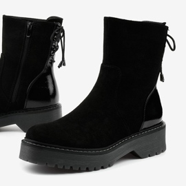Bottines noires façon daim avec une fermeture éclair Keensallow 1