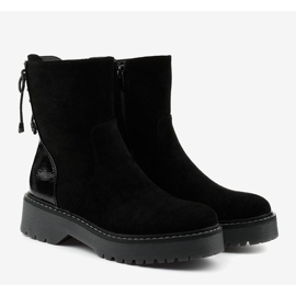 Bottines noires façon daim avec une fermeture éclair Keensallow le noir 3