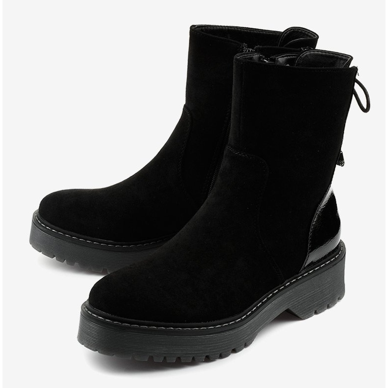Bottines noires façon daim avec une fermeture éclair Keensallow 2
