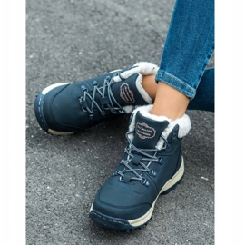 Ax Boxing Chaussures de trekking avec peau de mouton bleu marine 2