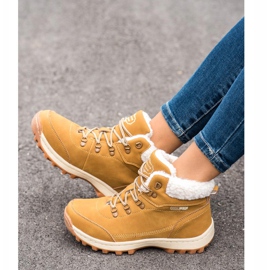 Ax Boxing Chaussures de trekking avec peau de mouton jaune 1