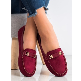 Fama Mocassins en daim rouge 4