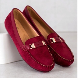 Fama Mocassins en daim rouge 3