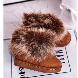 FRROCK Bottes De Neige Avec Fourrure Camel Petit Renard beige jaune 4