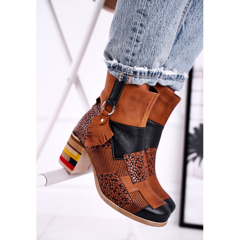 Bottes en cuir pour femmes Maciejka Rude 04635-29 brun multicolore 2
