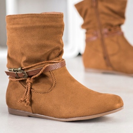 SHELOVET Bottes en daim à la mode brun 2