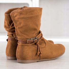 SHELOVET Bottes en daim à la mode brun 3